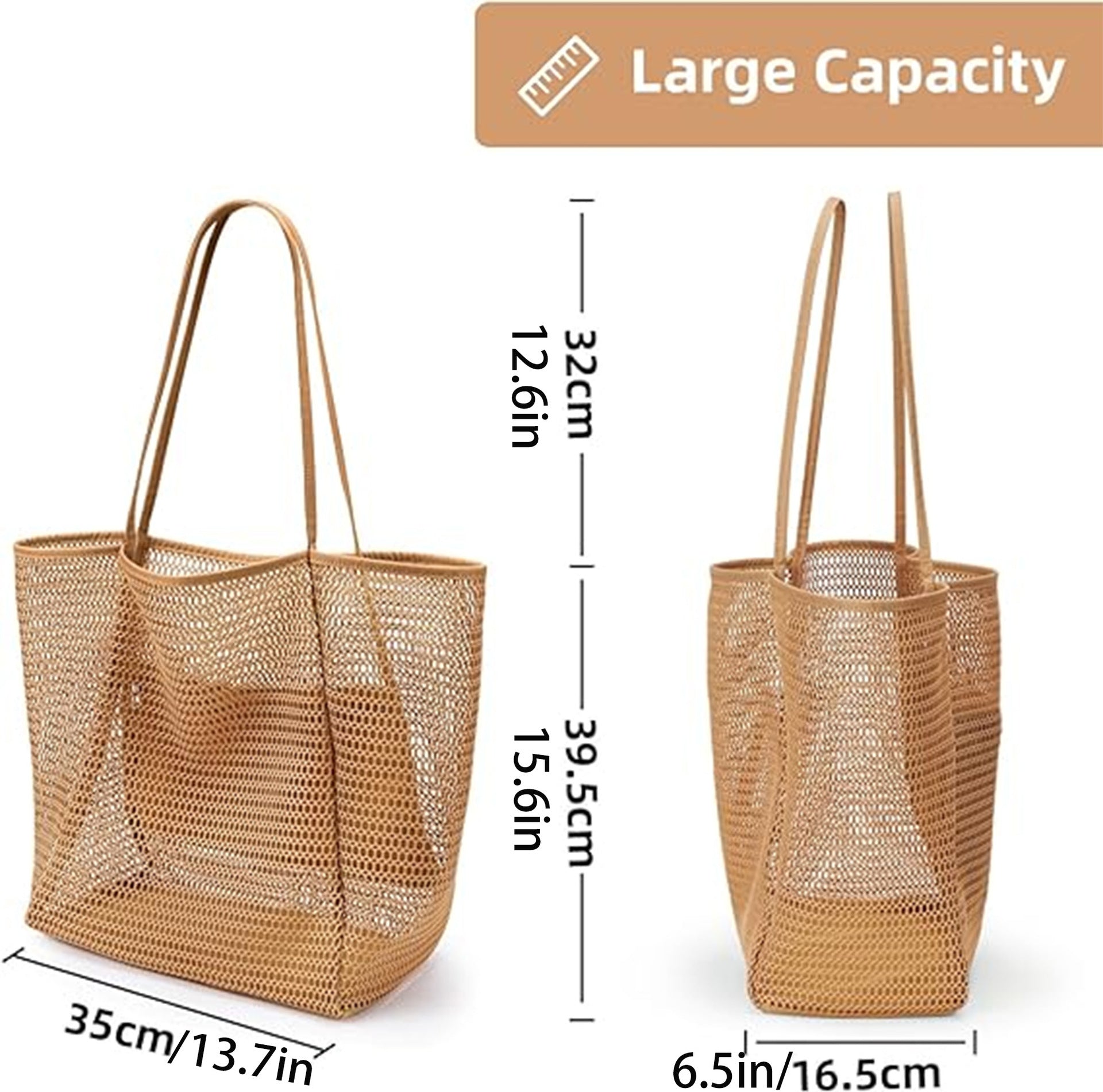 Large Capacity Mesh Beach Bag - for Outdoor Travel & Storage