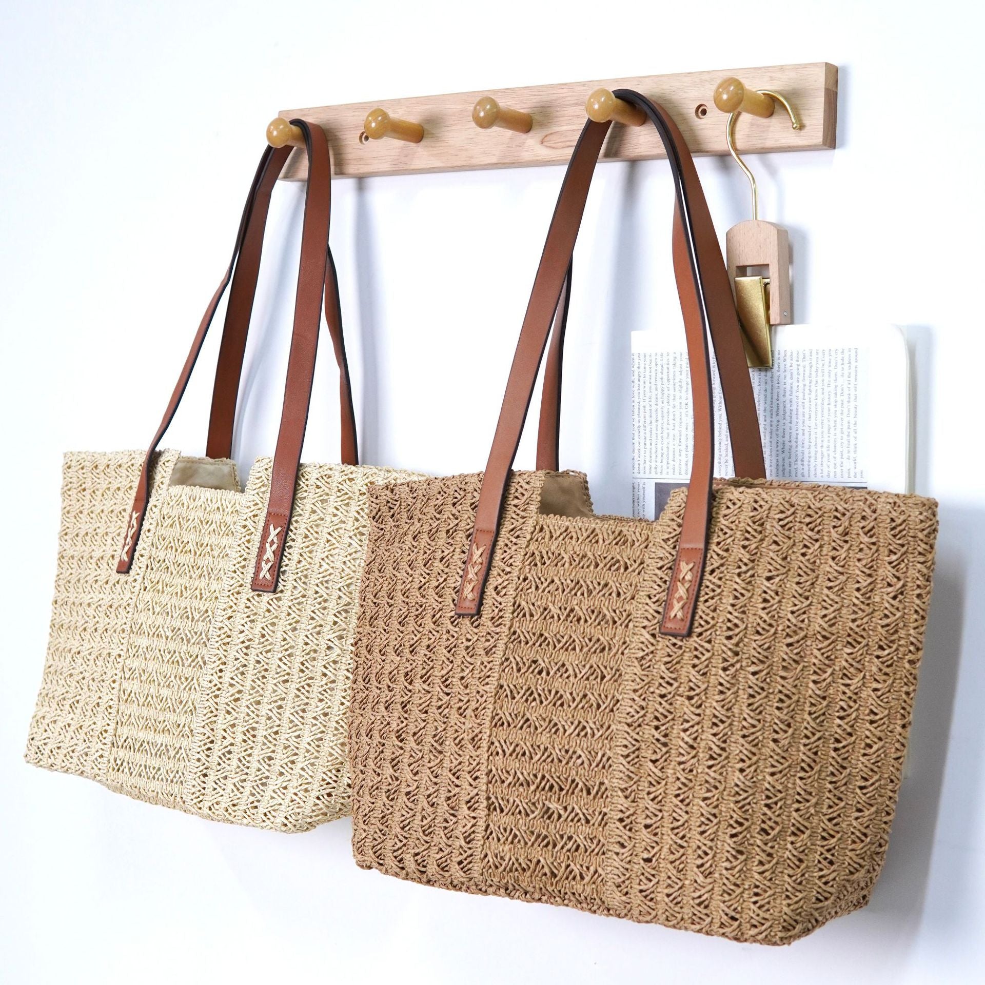 Woven Shoulder Bag – Oversized Beach Vacation Tote