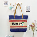 Straw Woven Shoulder Bag – Rope Tote, Large