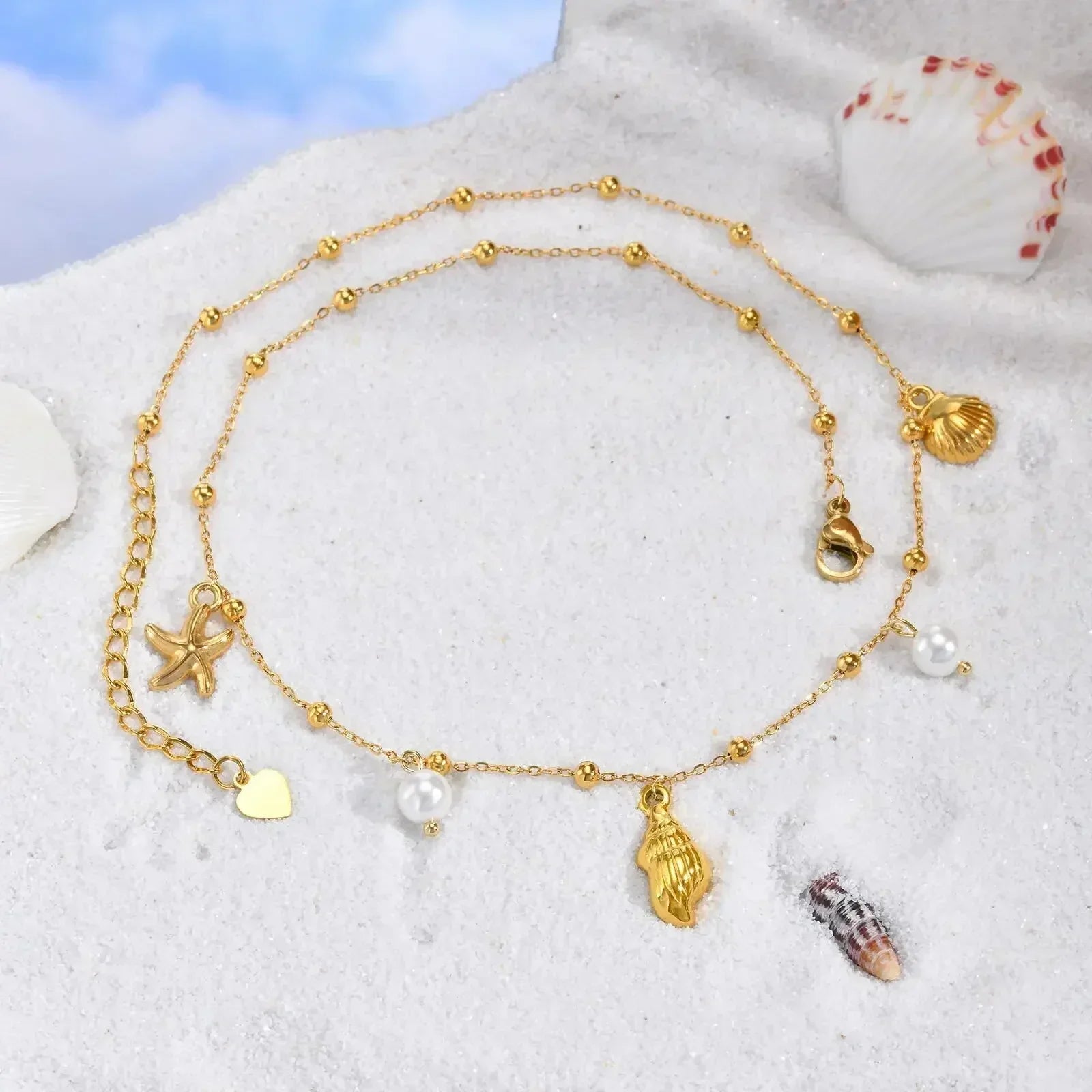 Waterproof 18k Gold Plated Summer Beach Necklace