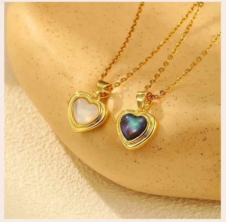 Waterproof Necklace for Women, Nature Abalone Shell
