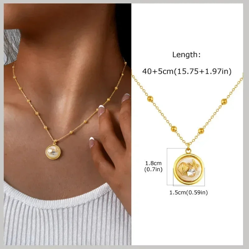 Waterproof 18k Gold Plated Summer Beach Necklace