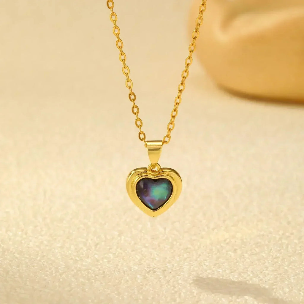 Waterproof Necklace for Women, Nature Abalone Shell