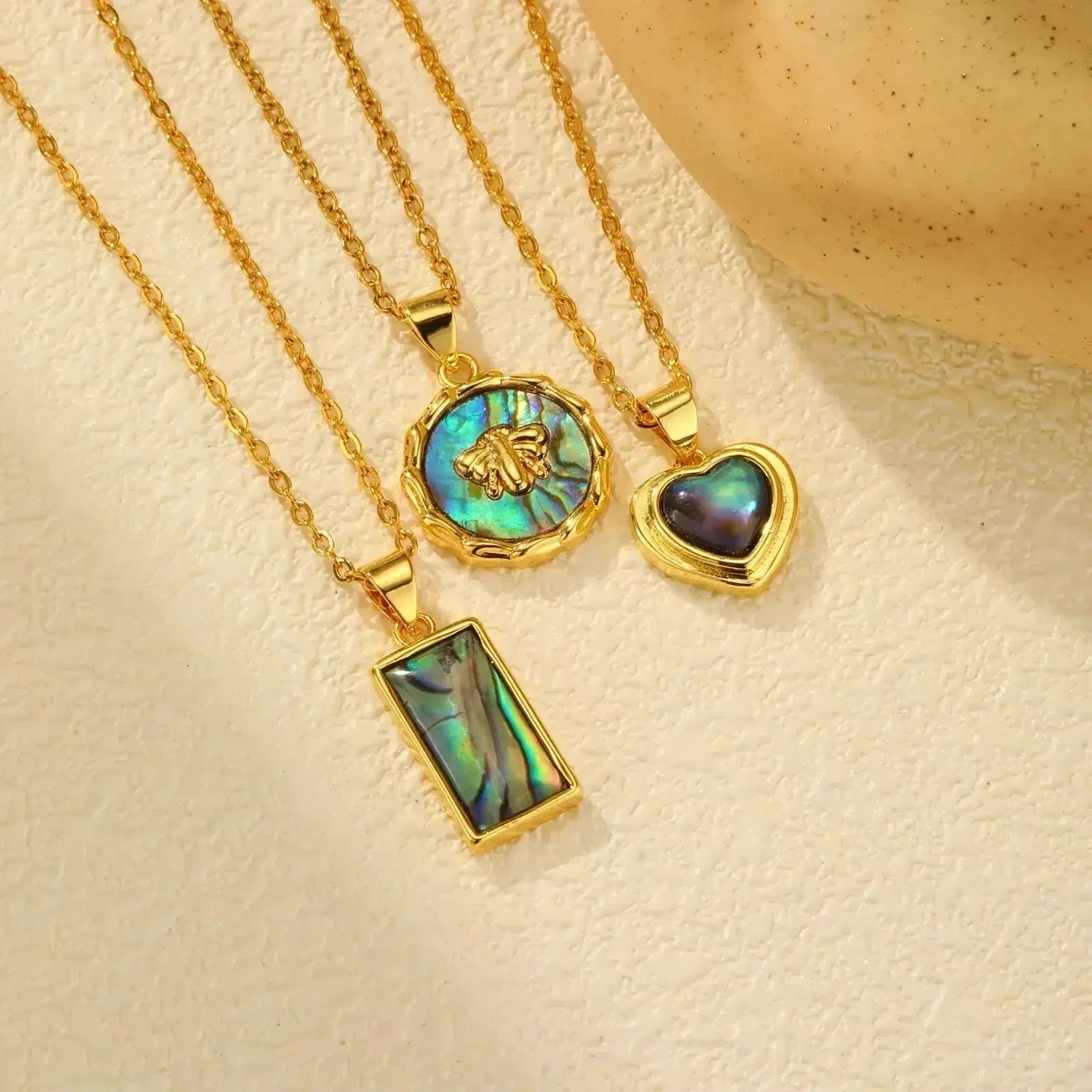Waterproof Necklace for Women, Nature Abalone Shell