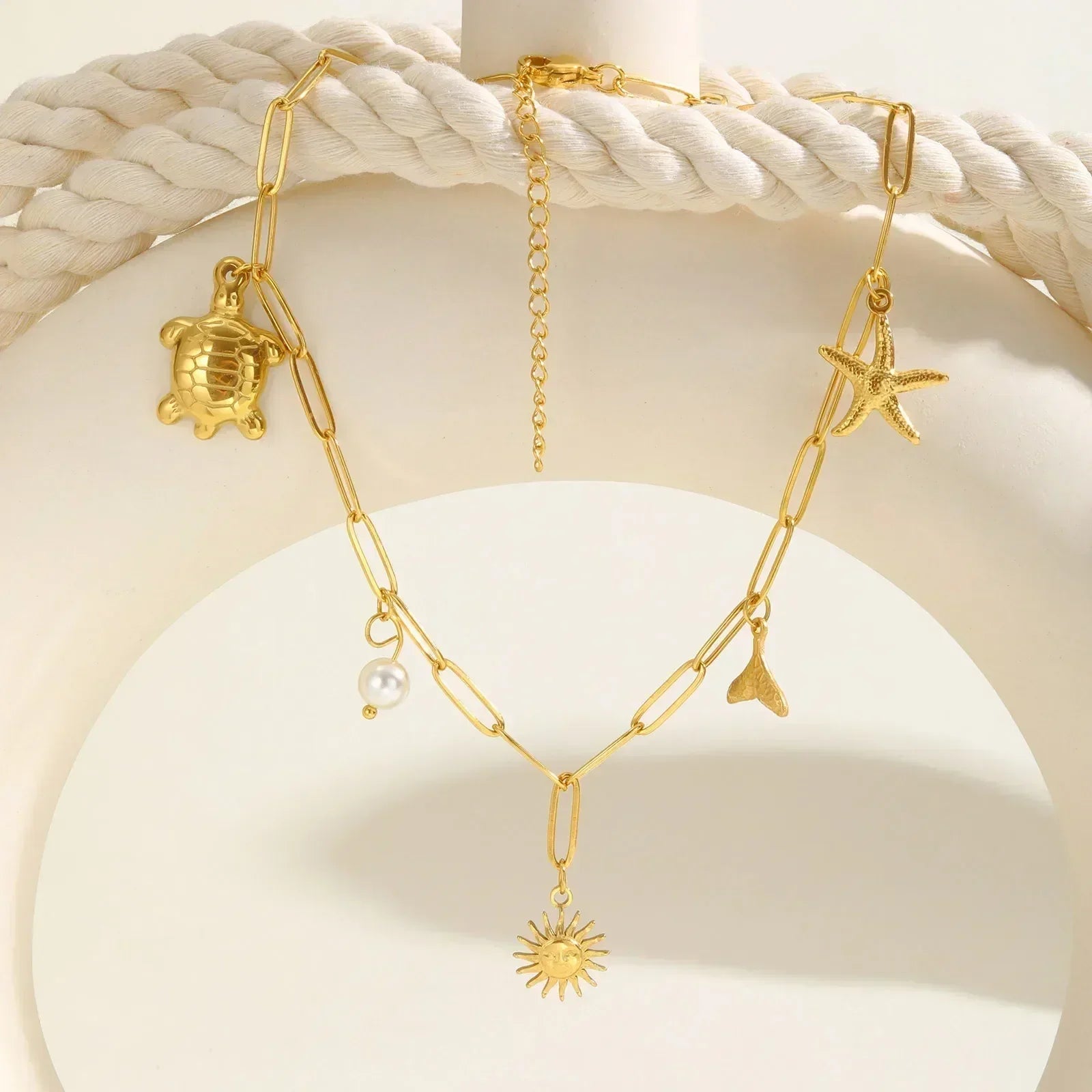 Waterproof 18k Gold Plated Summer Beach Necklace
