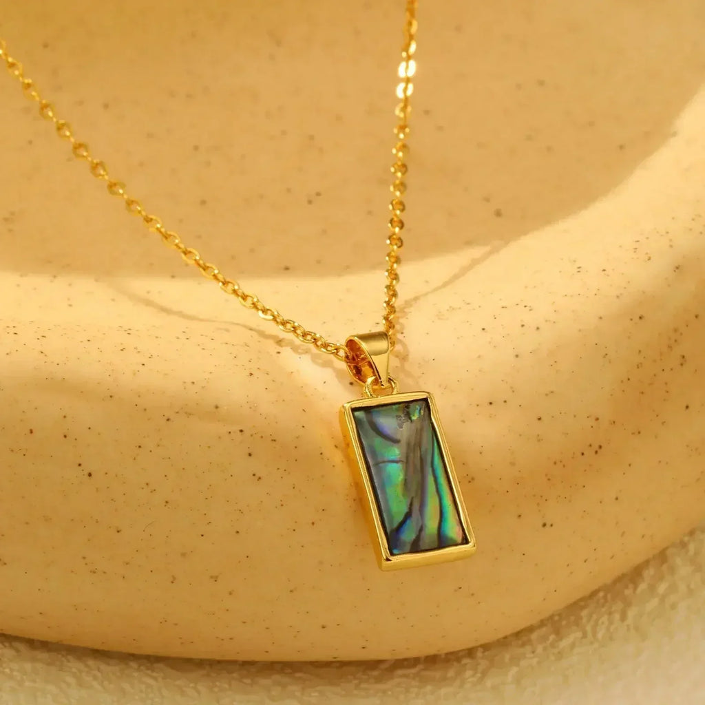 Waterproof Necklace for Women, Nature Abalone Shell
