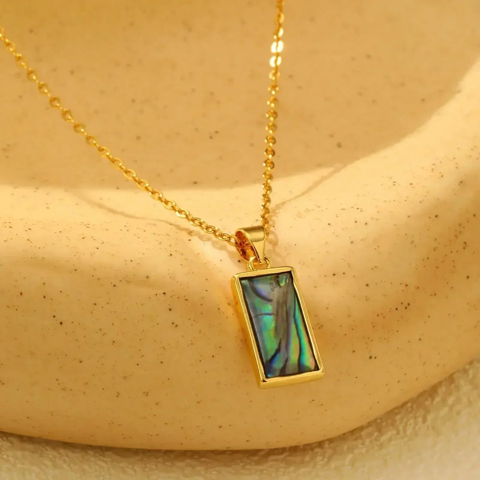 Waterproof Necklace for Women, Nature Abalone Shell