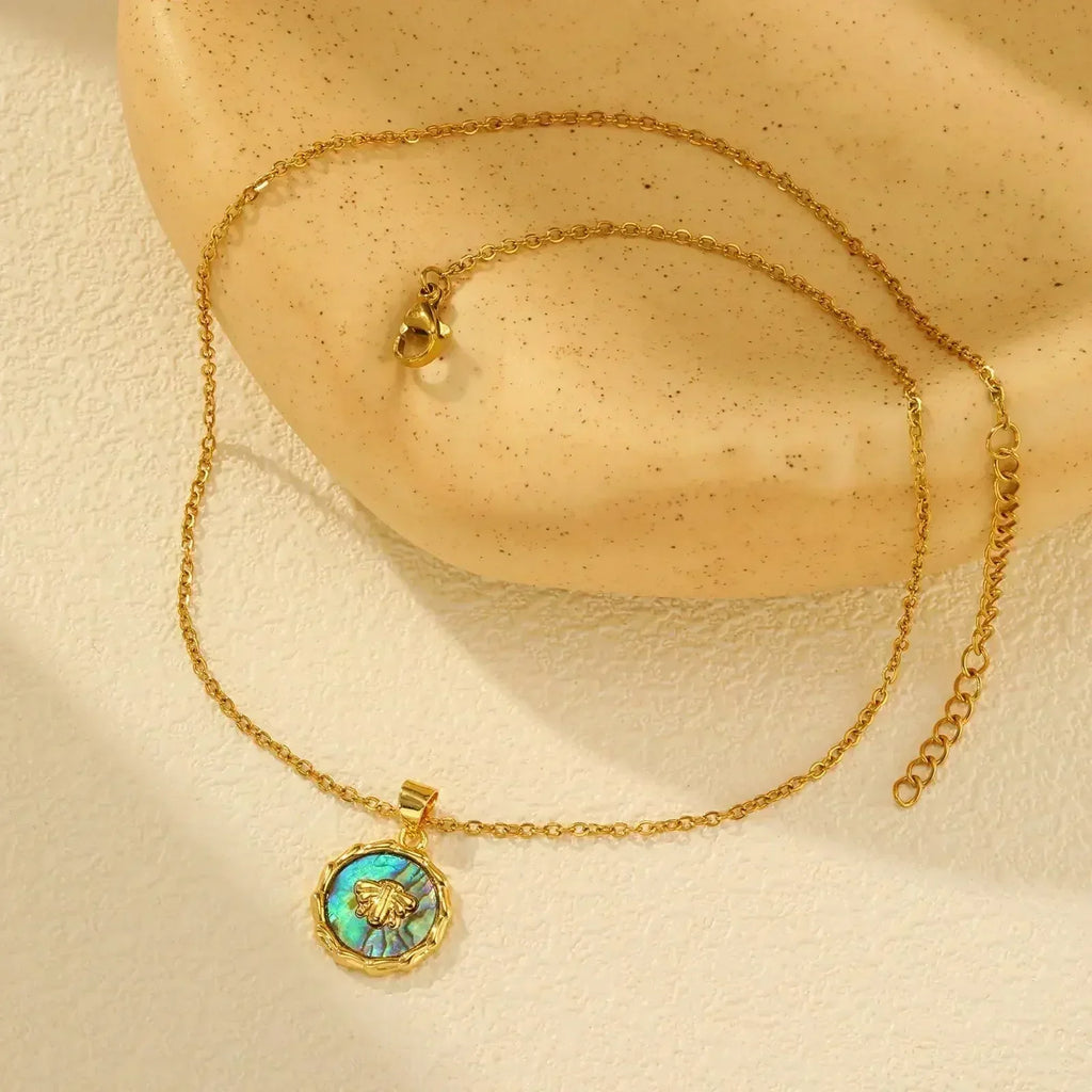 Waterproof Necklace for Women, Nature Abalone Shell