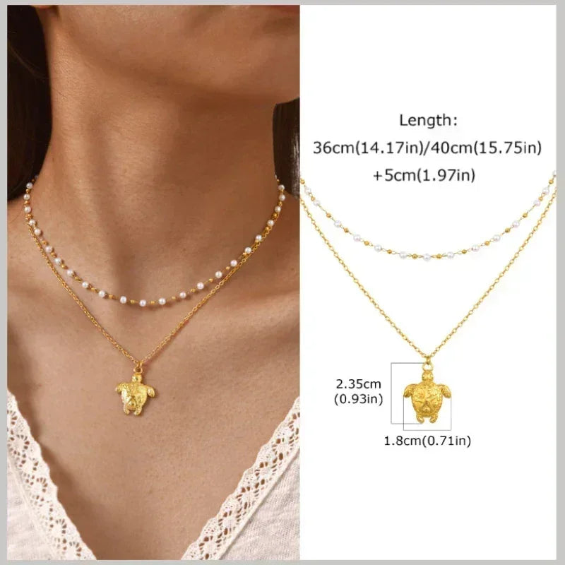 Waterproof 18k Gold Plated Summer Beach Necklace