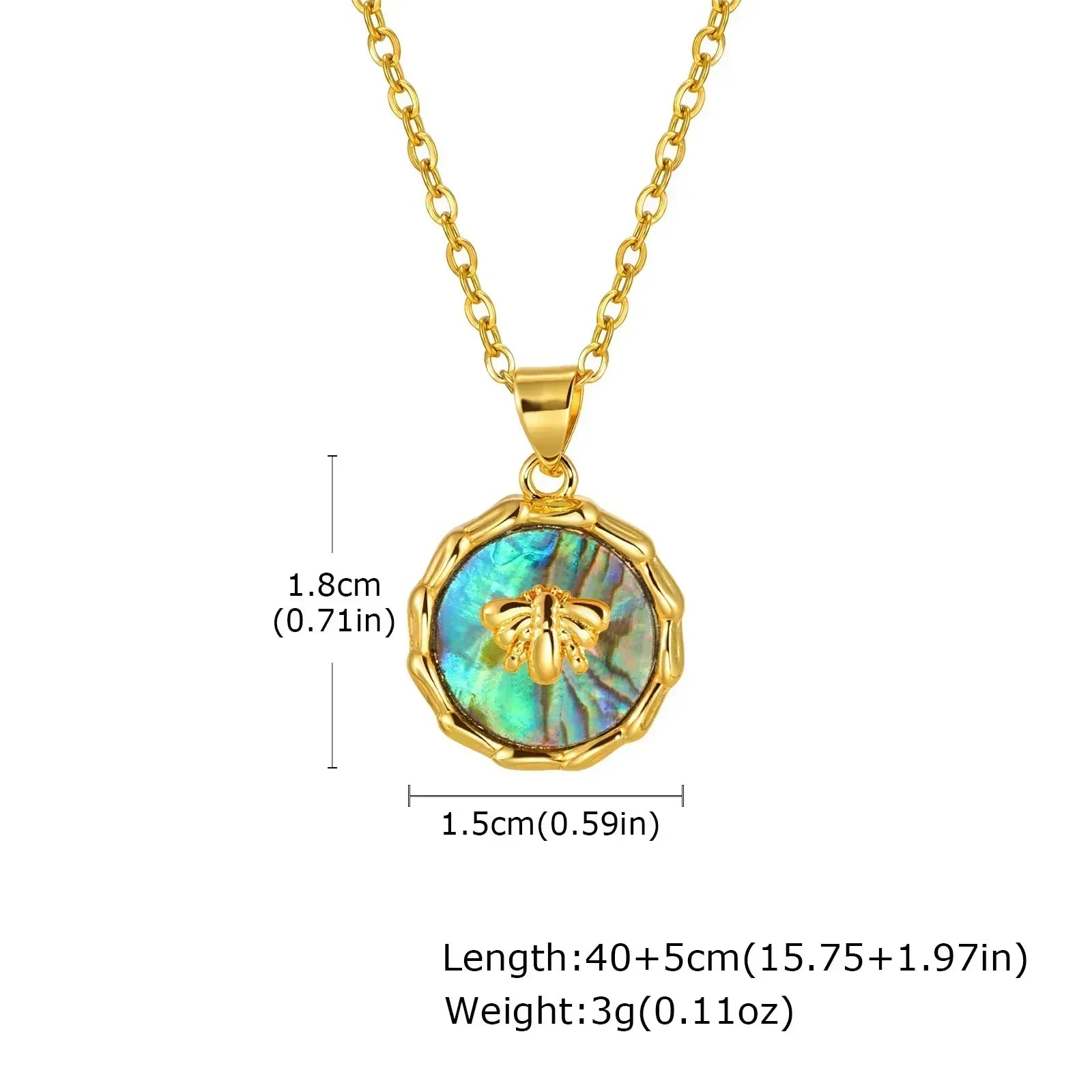 Waterproof Necklace for Women, Nature Abalone Shell