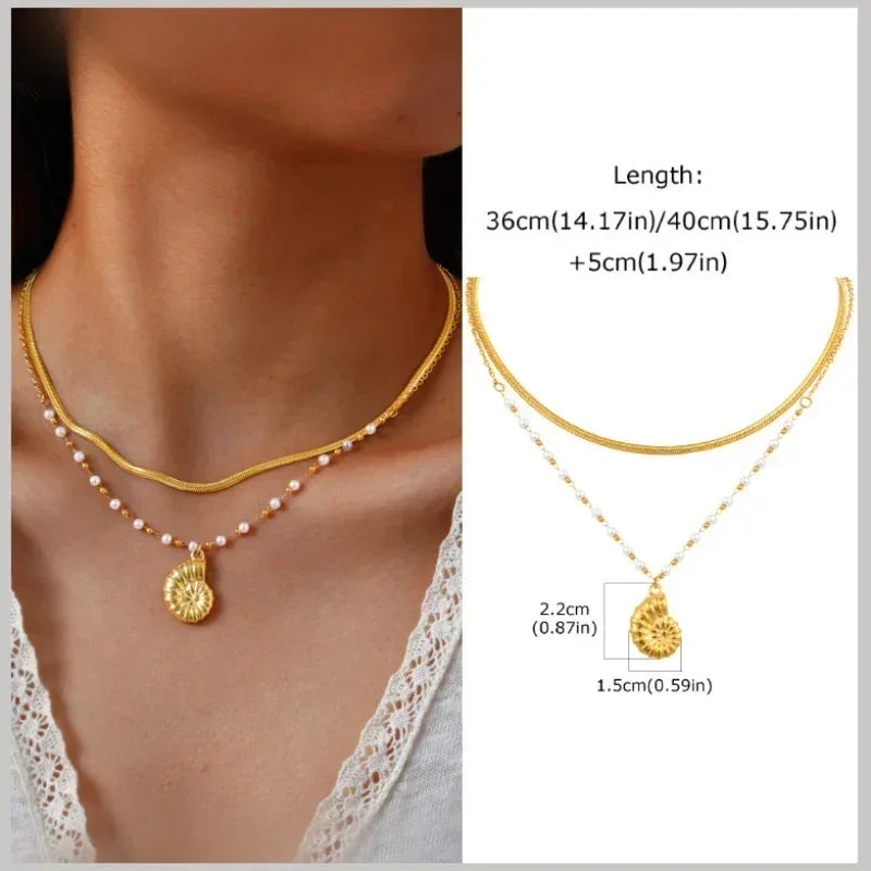 Waterproof 18k Gold Plated Summer Beach Necklace