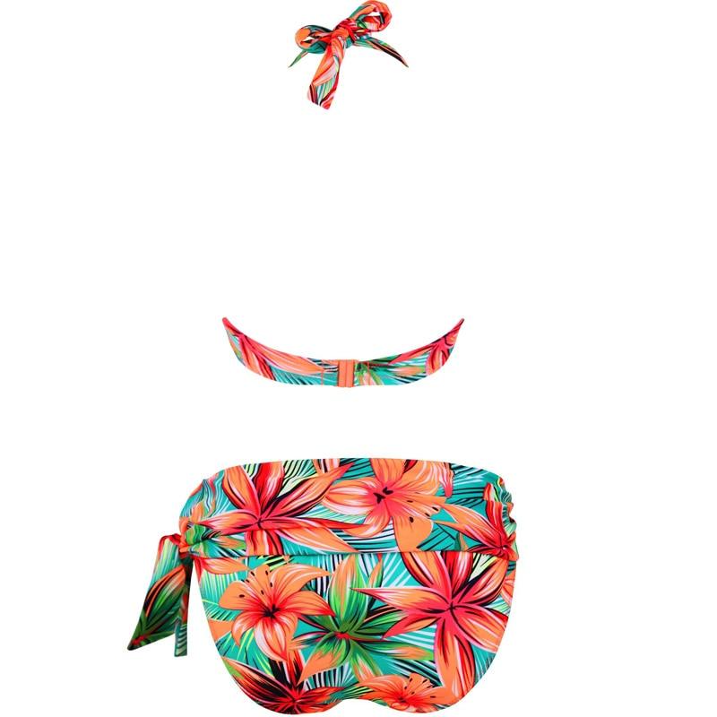 High Waist Two Piece Swimsuit with Tummy Control Bottoms and Push Up Top