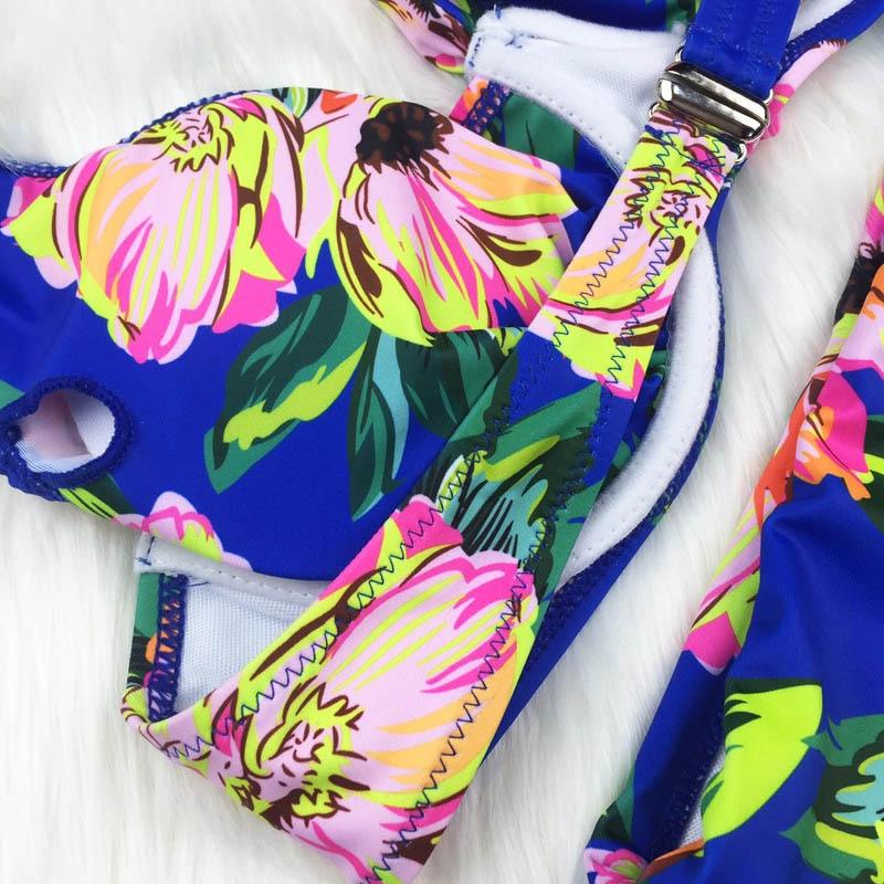 High Waist Two Piece Swimsuit with Tummy Control Bottoms and Push Up Top