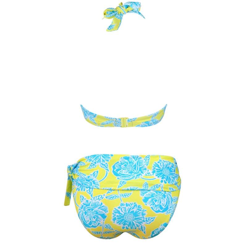 High Waist Two Piece Swimsuit with Tummy Control Bottoms and Push Up Top