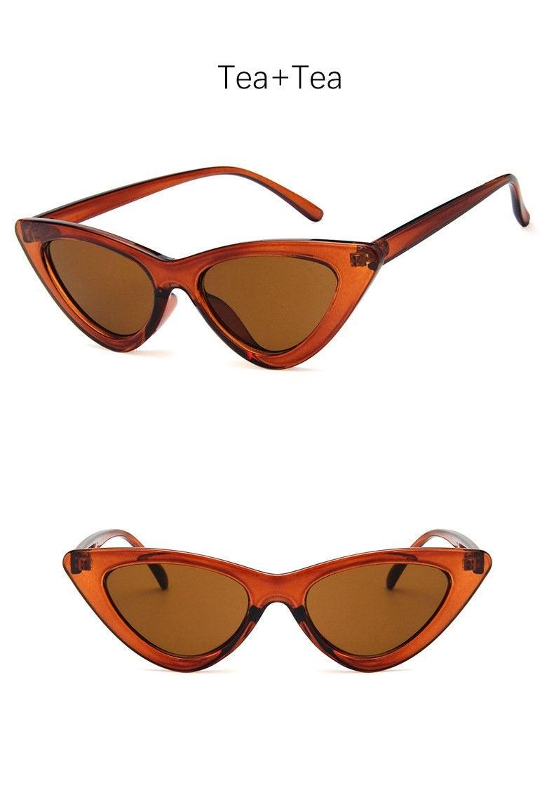 Luxury Black Design Sun Glasses Colorful Frames Vintage Sunglasses For Woman New Cat Eye Eyewear Triangular Retro Shades Ideal Glasses For Driving UV400