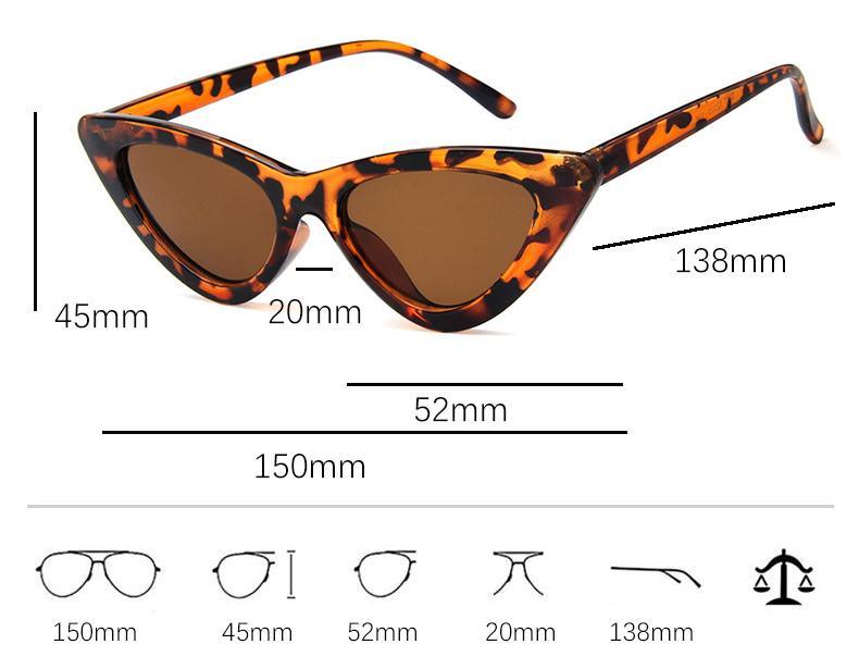 Luxury Black Design Sun Glasses Colorful Frames Vintage Sunglasses For Woman New Cat Eye Eyewear Triangular Retro Shades Ideal Glasses For Driving UV400