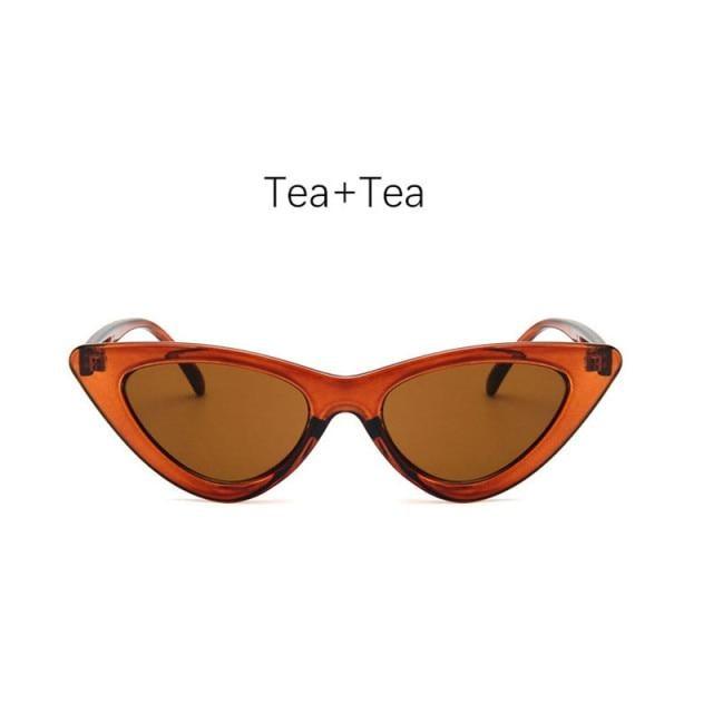 Luxury Black Design Sun Glasses Colorful Frames Vintage Sunglasses For Woman New Cat Eye Eyewear Triangular Retro Shades Ideal Glasses For Driving UV400